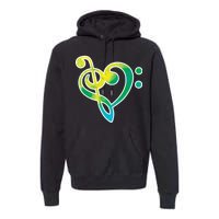 Watercolor Heart Bass Clef Premium Hoodie