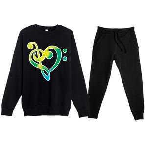 Watercolor Heart Bass Clef Premium Crewneck Sweatsuit Set