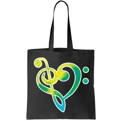 Watercolor Heart Bass Clef Bag