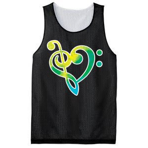 Watercolor Heart Bass Clef Mesh Reversible Basketball Jersey Tank