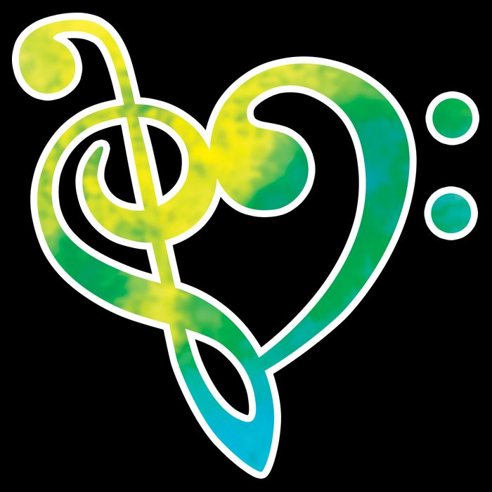 Watercolor Heart Bass Clef Premium T-Shirt