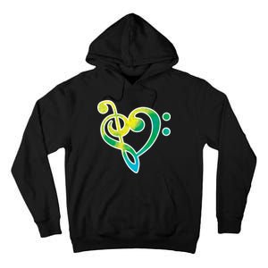 Watercolor Heart Bass Clef Tall Hoodie