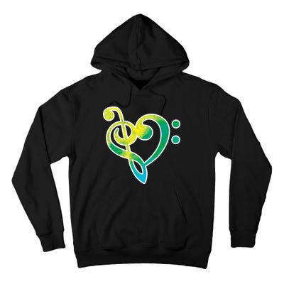 Watercolor Heart Bass Clef Tall Hoodie