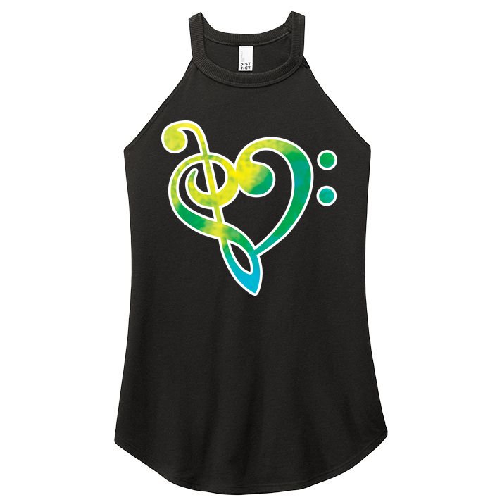 Watercolor Heart Bass Clef Women's Perfect Tri Rocker Tank