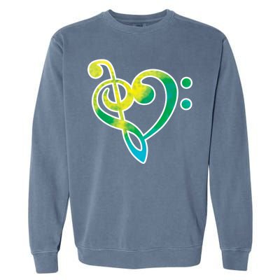 Watercolor Heart Bass Clef Garment-Dyed Sweatshirt