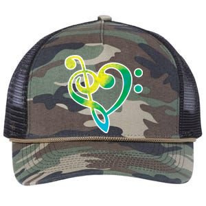 Watercolor Heart Bass Clef Retro Rope Trucker Hat Cap