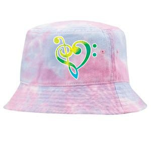 Watercolor Heart Bass Clef Tie-Dyed Bucket Hat