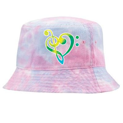 Watercolor Heart Bass Clef Tie-Dyed Bucket Hat