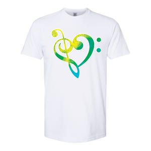 Watercolor Heart Bass Clef Softstyle CVC T-Shirt