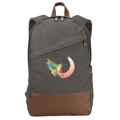 Watercolor Hummingbird Cotton Canvas Backpack