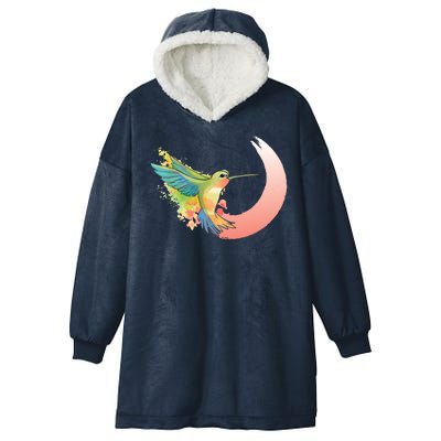 Watercolor Hummingbird Hooded Wearable Blanket