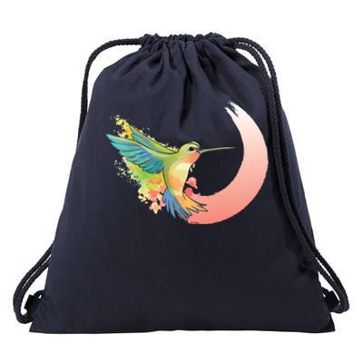 Watercolor Hummingbird Drawstring Bag