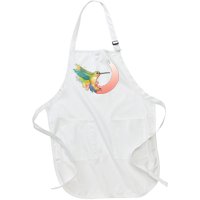 Watercolor Hummingbird Full-Length Apron With Pockets