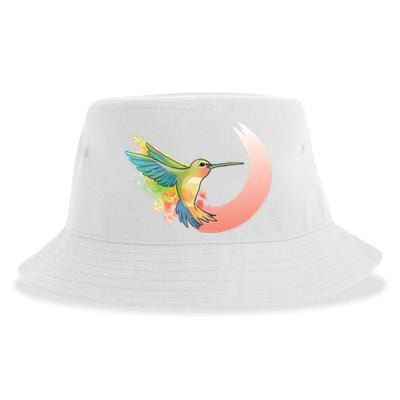 Watercolor Hummingbird Sustainable Bucket Hat