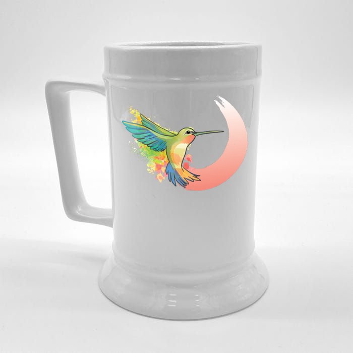 Watercolor Hummingbird Beer Stein