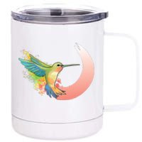 Watercolor Hummingbird 12 oz Stainless Steel Tumbler Cup