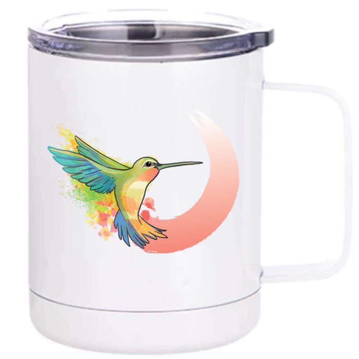 Watercolor Hummingbird 12 oz Stainless Steel Tumbler Cup