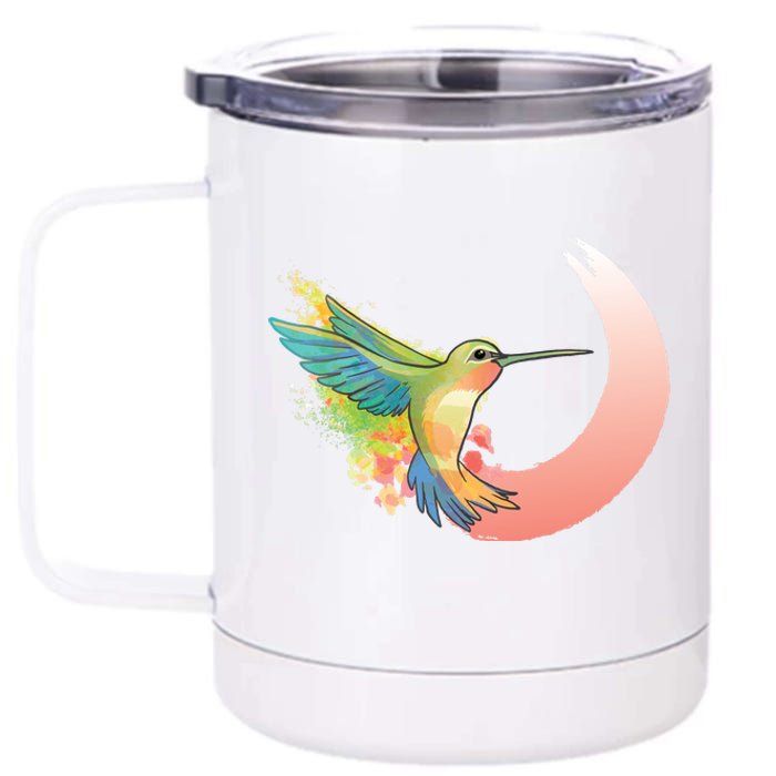 Watercolor Hummingbird 12 oz Stainless Steel Tumbler Cup