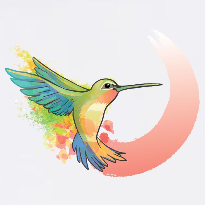 Watercolor Hummingbird Bucket Hat