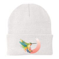 Watercolor Hummingbird Knit Cap Winter Beanie