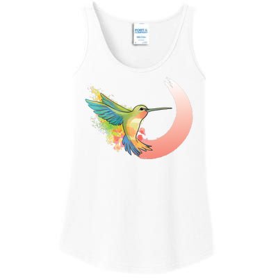 Watercolor Hummingbird Ladies Essential Tank