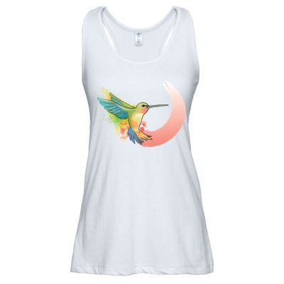 Watercolor Hummingbird Ladies Essential Flowy Tank