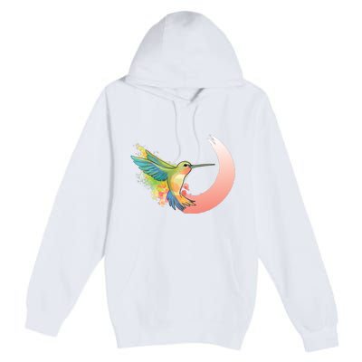 Watercolor Hummingbird Premium Pullover Hoodie