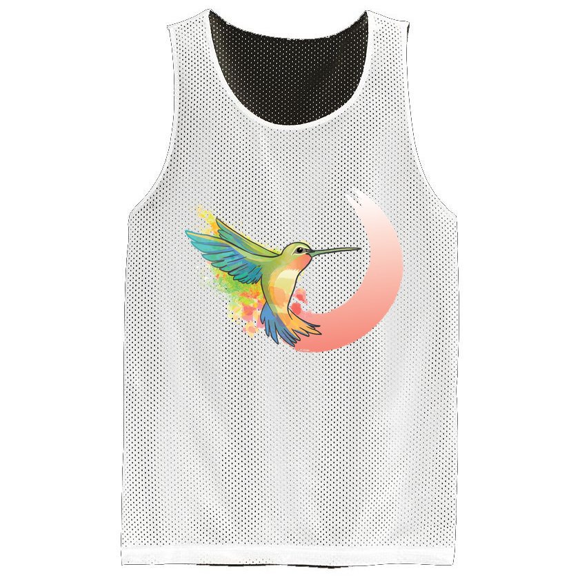 Watercolor Hummingbird Mesh Reversible Basketball Jersey Tank