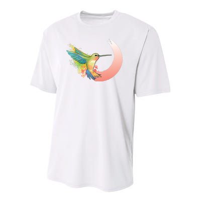 Watercolor Hummingbird Youth Performance Sprint T-Shirt