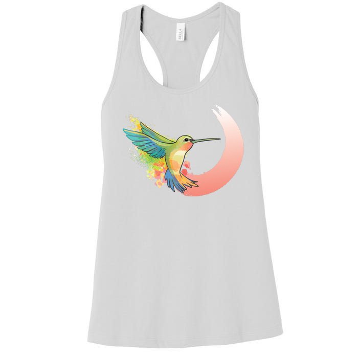 Watercolor Hummingbird Women's Racerback Tank