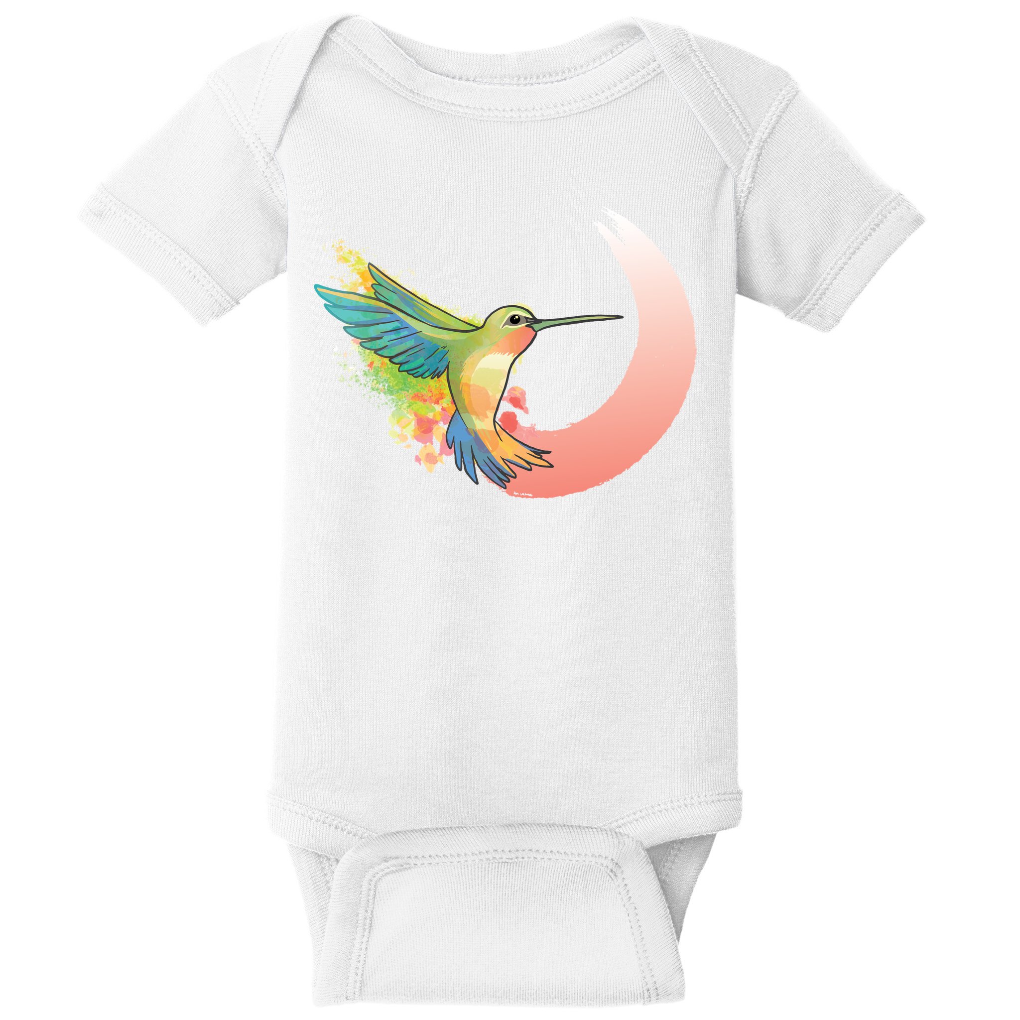 Watercolor Hummingbird Baby Bodysuit