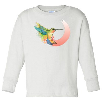 Watercolor Hummingbird Toddler Long Sleeve Shirt