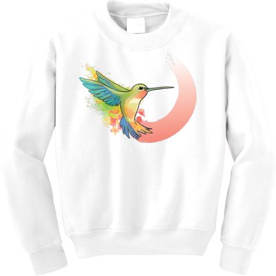 Watercolor Hummingbird Kids Sweatshirt