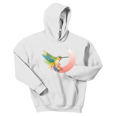 Watercolor Hummingbird Kids Hoodie