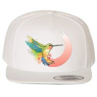 Watercolor Hummingbird Wool Snapback Cap