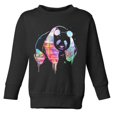 Watercolor Panda Bear Double Exposure Toddler Sweatshirt
