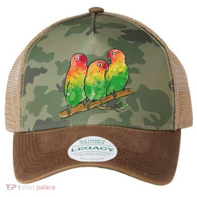 Watercolor Parrots Legacy Tie Dye Trucker Hat