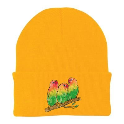 Watercolor Parrots Knit Cap Winter Beanie