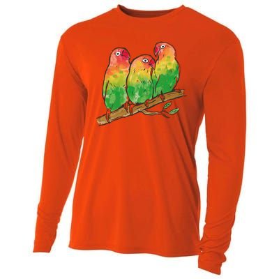 Watercolor Parrots Cooling Performance Long Sleeve Crew