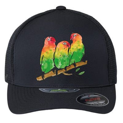 Watercolor Parrots Flexfit Unipanel Trucker Cap