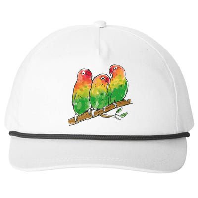 Watercolor Parrots Snapback Five-Panel Rope Hat