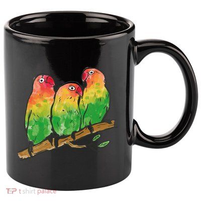 Watercolor Parrots 11oz C Handle Ceramic Mug