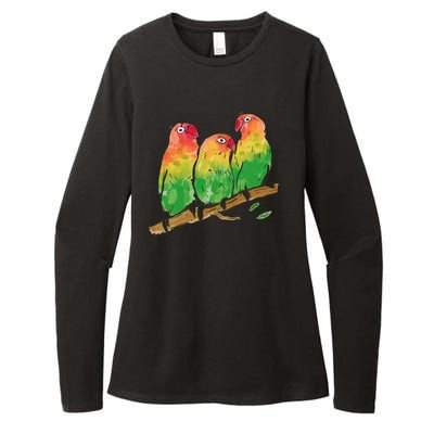 Watercolor Parrots Womens CVC Long Sleeve Shirt