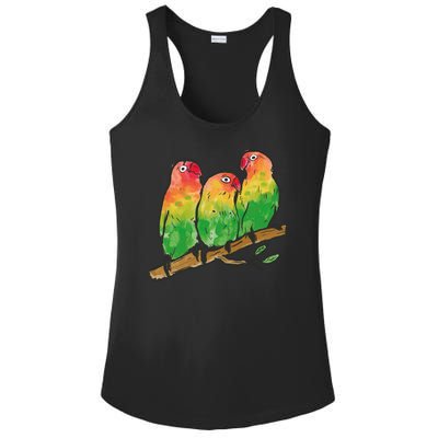 Watercolor Parrots Ladies PosiCharge Competitor Racerback Tank