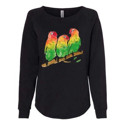 Watercolor Parrots Womens California Wash Sweatshirt