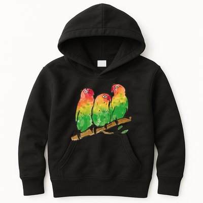 Watercolor Parrots Kids Hoodie