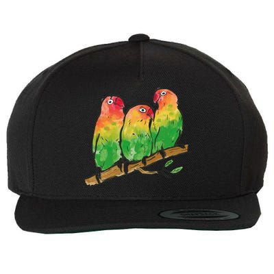 Watercolor Parrots Wool Snapback Cap