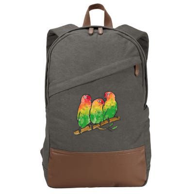 Watercolor Parrots Cotton Canvas Backpack