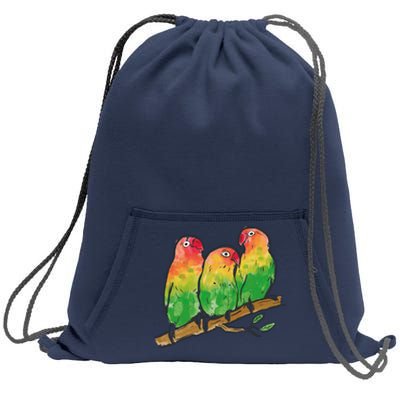 Watercolor Parrots Sweatshirt Cinch Pack Bag