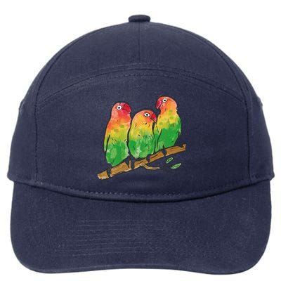 Watercolor Parrots 7-Panel Snapback Hat